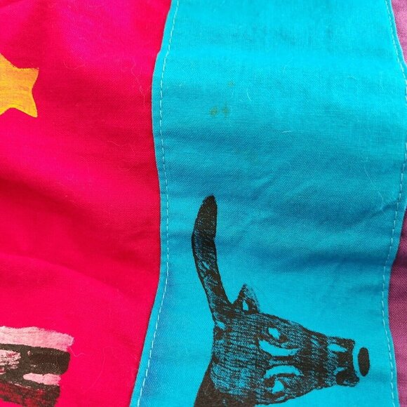 Vintage Robin Brown Portable Art Handpainted Western‎ Buffalo Horse Maxi Skirt - Picture 11 of 16